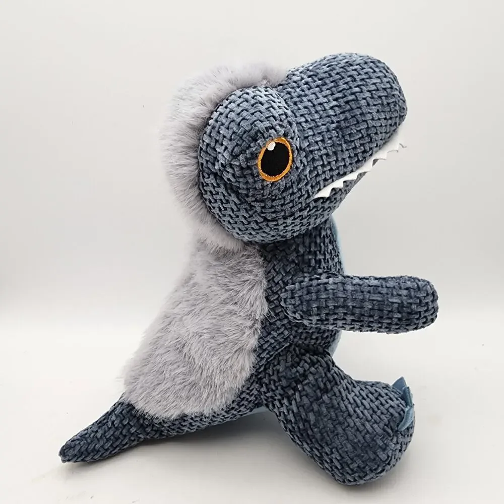 Walmart Fuzzy T-Rex Dinosaur Stuffed Plush 11” Textured Blue Felt Teeth 355565B